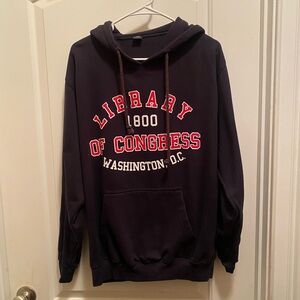 Navy Library of Congress Hoodie Size Large Washington DC